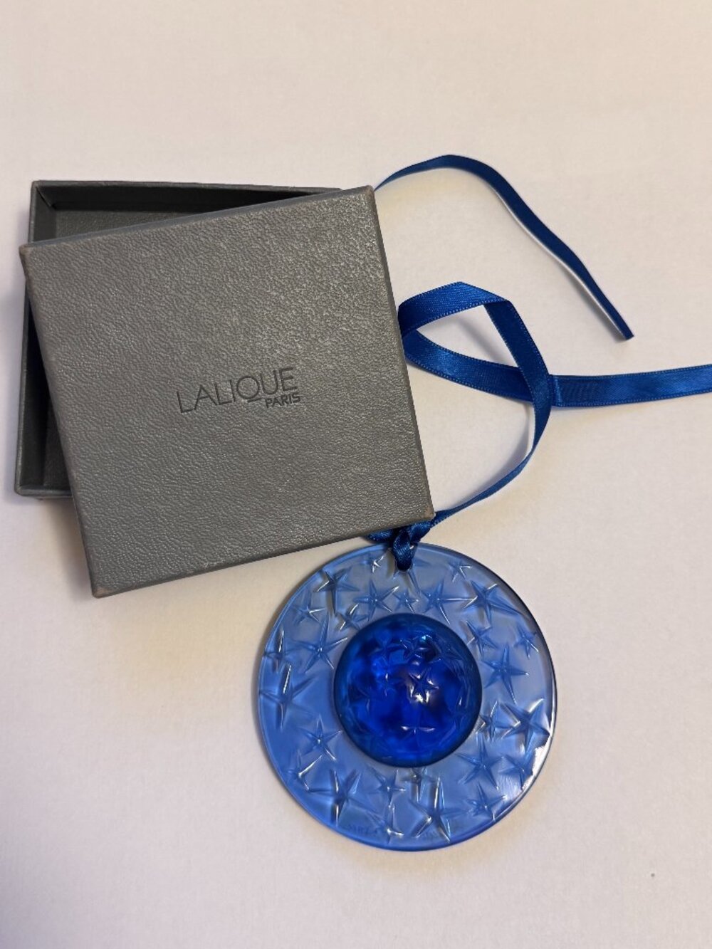 Lalique 1993 Christmas Celestial Constellation Sapphire Crystal Ornament NIB